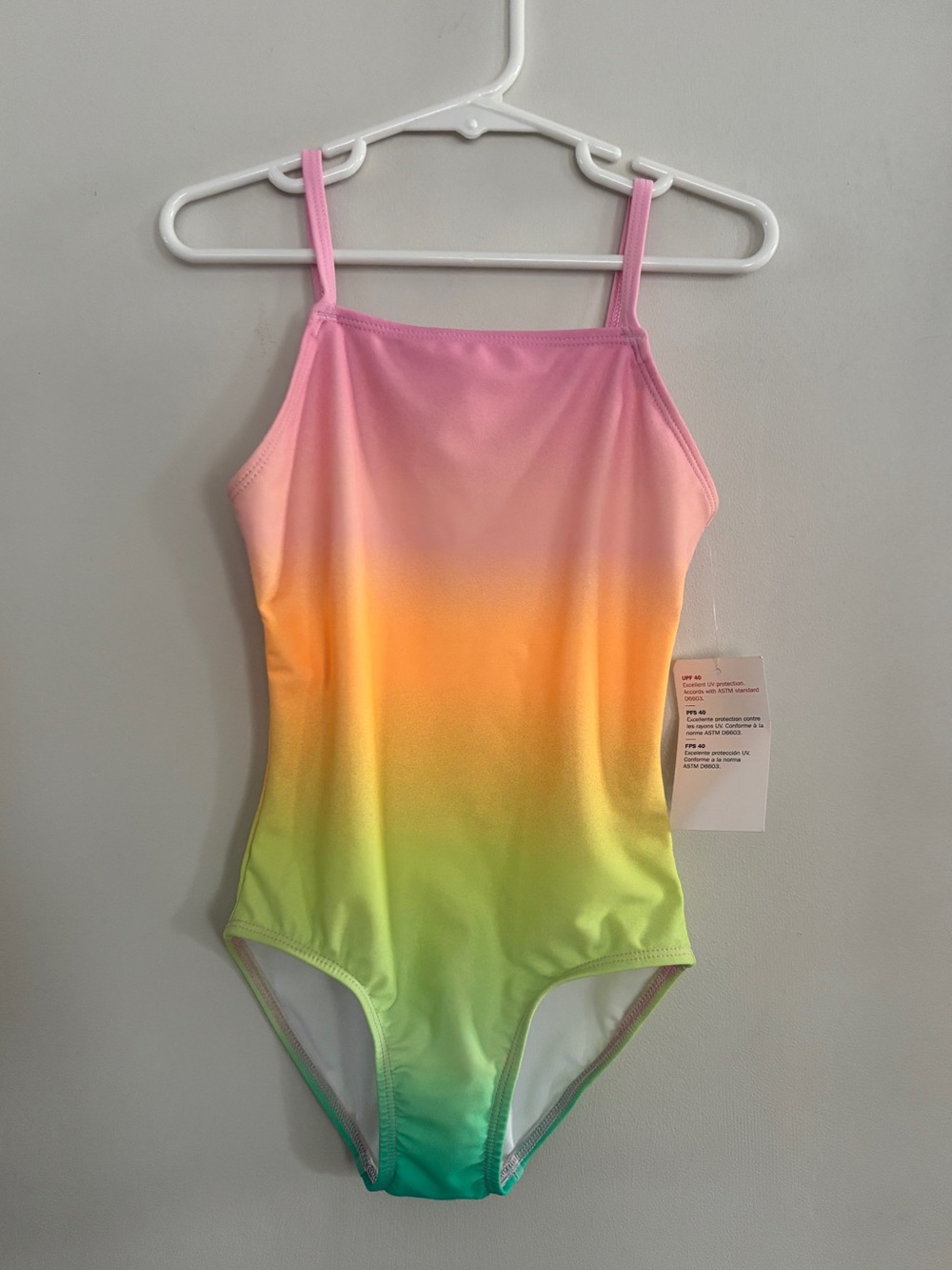 Old Navy NWT Rainbow Ombre Girls One Piece Swimsuit XS 5T